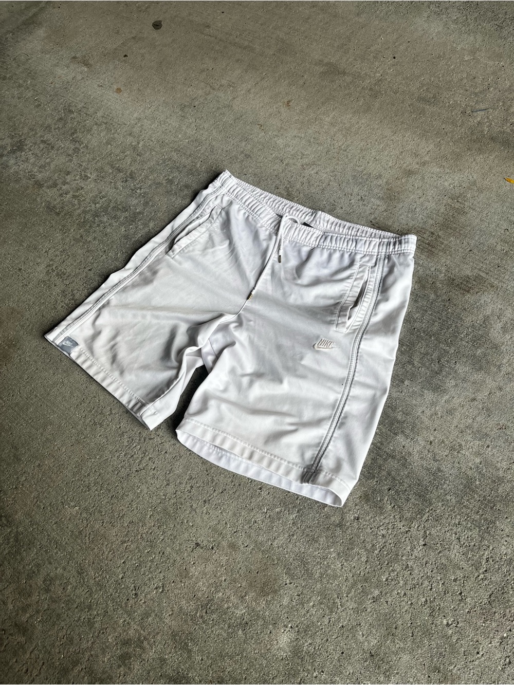 Nike Men’s White Athletic Shorts with Elastic Waist